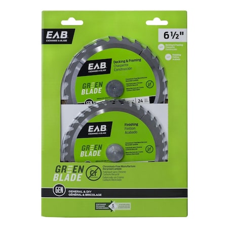 Inserciones 6.5 in. Framing Combo Saw Blade - Recyclable Exchangeable - 2 Piece IN3354835
